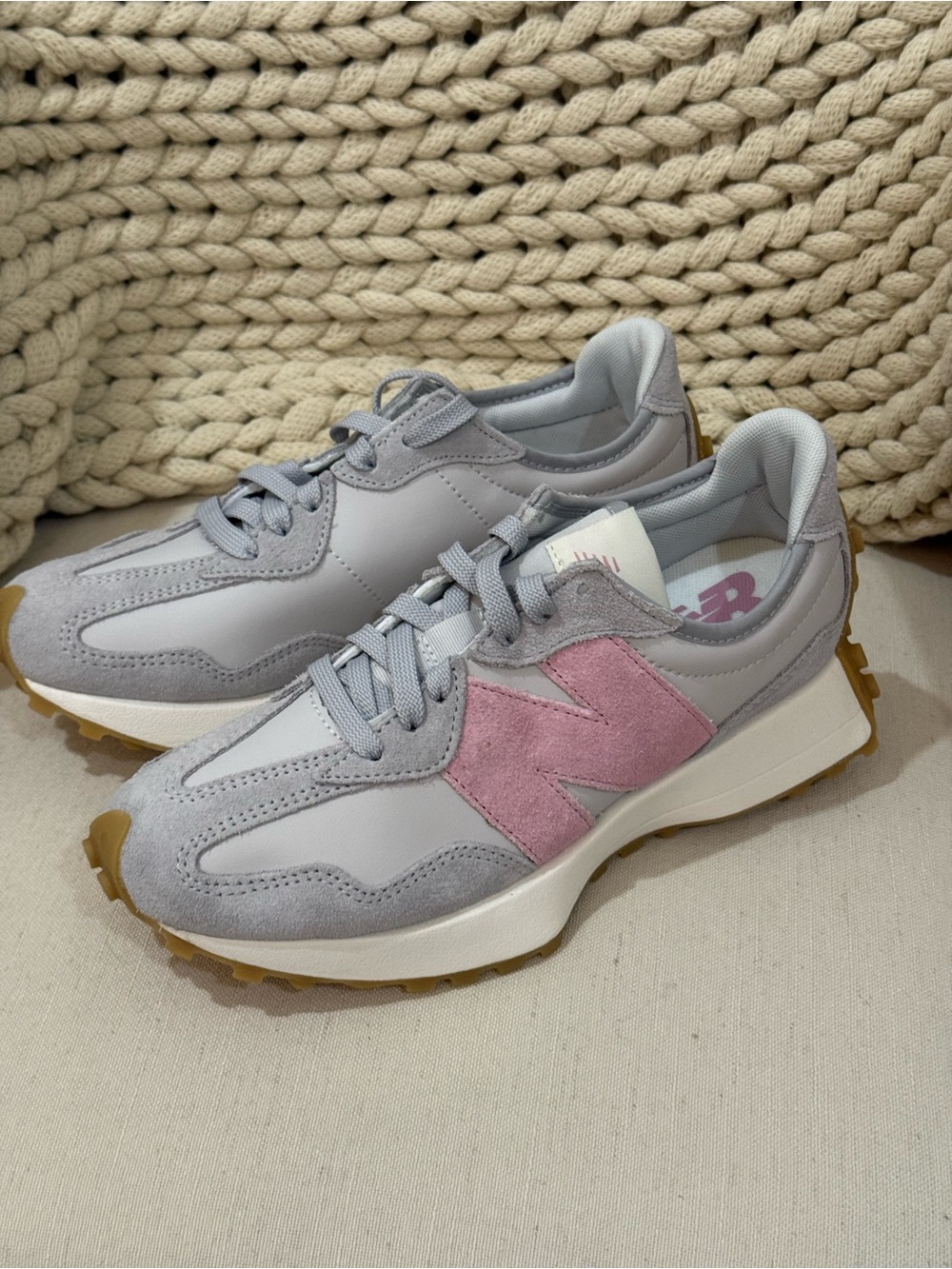 New Balance 327 Sneakers Raincloud / Pink Taffy - Picture 4 of 7